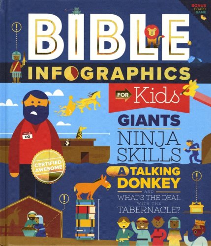 Cover of Bible Infographics for Kids: Giants, Ninja Skills, a Talking Donkey, and What's the Deal with the Tabernacle