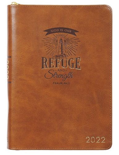Cover of 2022 Refuge And Strength Executive Planner, Brown Faux Leather
