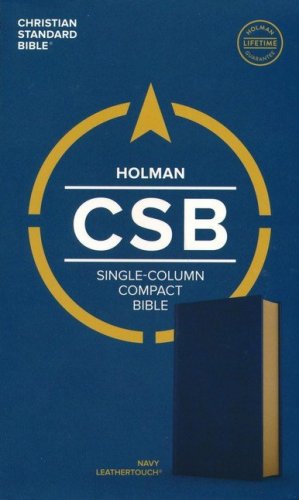 Cover of CSB Single-Column Compact Bible--soft leather-look, navy