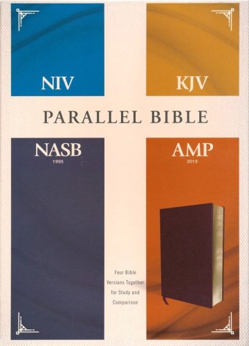 Cover of NIV, KJV, NASB, Amplified Parallel Bible--bonded leather, burgundy