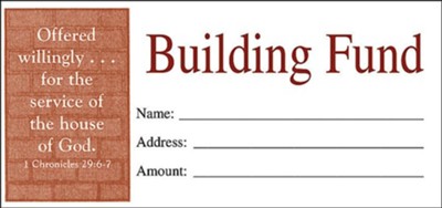 Cover of Building Fund (1 Chronicles 29:6-7) Offering Envelope, Package of 100