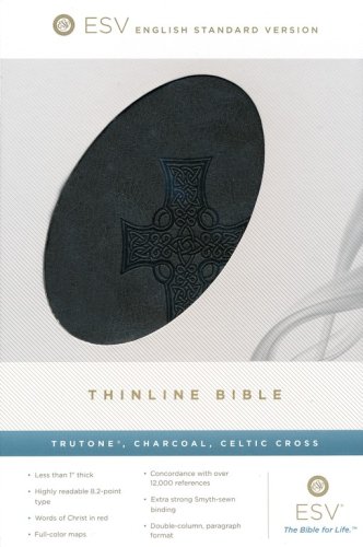 Cover of ESV Classic Thinline, Imitation Leather Charcoal With Celtic Cross Design