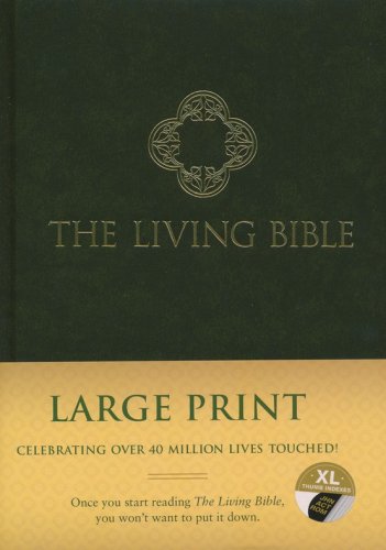 Cover of Living Bible: Large-Print, Green Padded Hardcover (indexed)