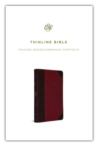 Cover of ESV Thinline Trutone Bible, brown/cordovan with portfolio design, Imitation Leather