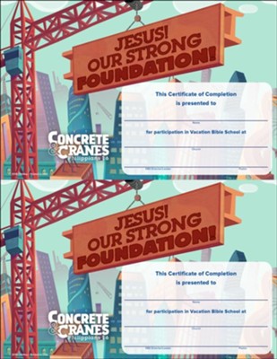Cover of Concrete & Cranes: Certificates of Completion (pkg. of 50)