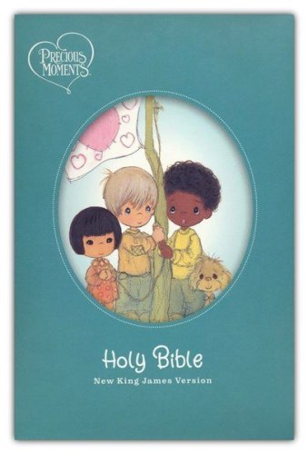 Cover of NKJV Precious Moments Small Hands Bible, Comfort Print--hardcover, teal