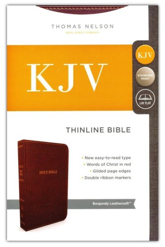 Cover of KJV, Thinline Bible, Standard Print, Imitation Leather, Burgundy, Red Letter Edition