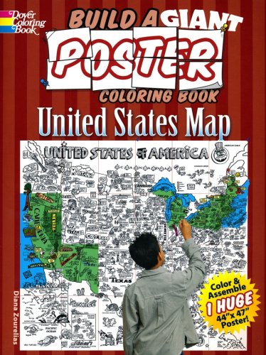 Cover of Build a Giant Poster Coloring Book-United States Map