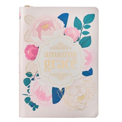 Cover of Amazing Grace Zipper Journal, Floral