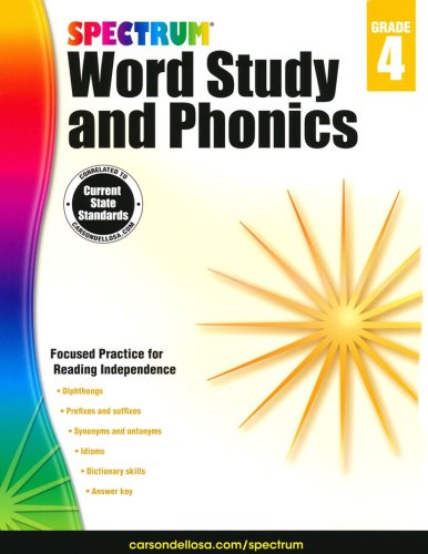 Cover of Spectrum Phonics & Word Study Grade 4 (2014 Update)