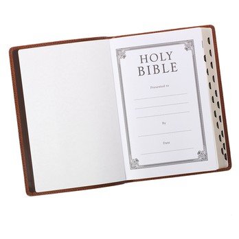 Cover of KJV Large-Print Thinline Gift Bible--genuine leather, tan