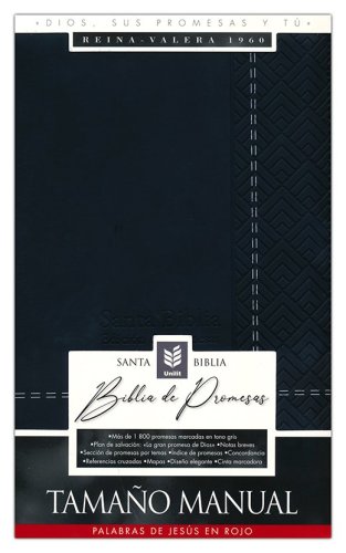 Cover of RVR60 Biblia de promesas - Tamaño manual- Edición negro imitación piel con índice + cierre