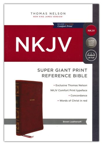 Cover of NKJV Super Giant-Print Reference Bible, Comfort Print--soft leather-look, brown