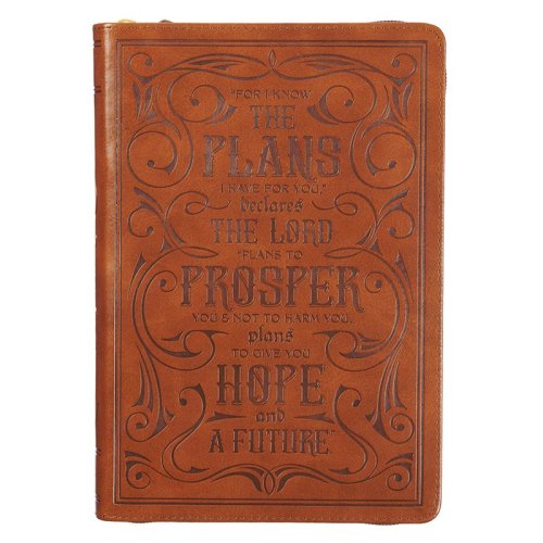 Cover of I Know the Plans Classic Journal, Tan with Zipper Closure
