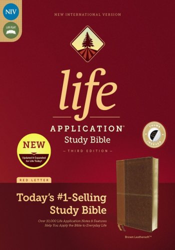 Cover of NIV Life Application Study Bible, Third Edition--soft leather-look, brown (indexed)