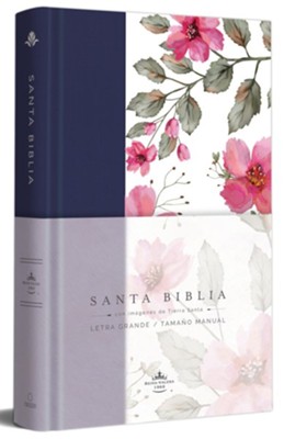Cover of Biblia RVR 1960 letra grande tamaño manual (Handy Size Large Print Bible Hardcover Cloth with Blue Floral)