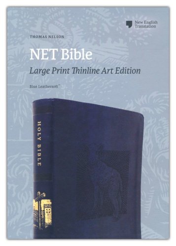 Cover of NET Large-Print Bible, Thinline Art Edition, Comfort Print--soft leather-look, blue