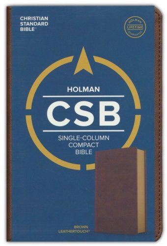 Cover of CSB Single-Column Compact Bible--soft leather-look, brown