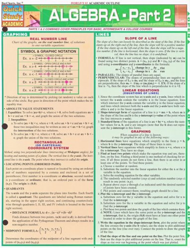 Cover of Algebra Part 2 Chart