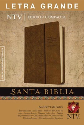 Cover of Edicion compacta NTV letra grande SentiPiel cafe stico, NTV Large Print Compact Bible, rustic brown