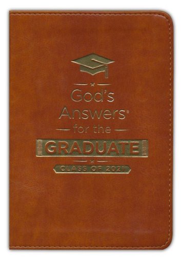 Cover of NKJV God's Answers for the Graduate, Class of 2021--soft leather-look, brown