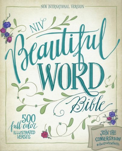 Cover of NIV Beautiful Word Bible--soft leather-look, chocolate/turquoise