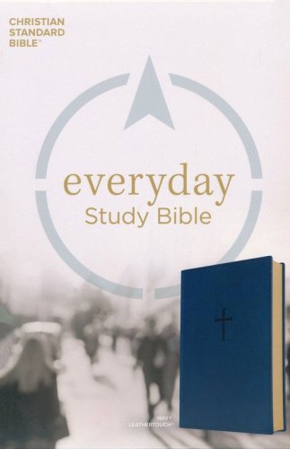 Cover of CSB Everyday Study Bible--soft leather-look, navy blue with cross