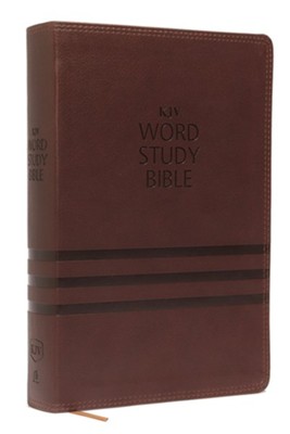 Cover of KJV Word Study Bible, Imitation Leather, Brown, Indexed, Red Letter Edition