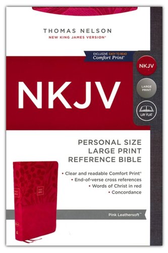 Cover of NKJV Personal-Size Large-Print Reference Bible, Comfort Print--soft leather-look, pink (red letter)
