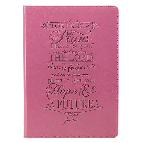 Cover of For I Know the Plans I Have For You, LuxLeather Journal, Pink