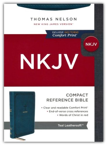 Cover of NKJV Compact Reference Bible, Comfort Print--soft leather-look, teal (red letter)