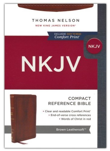 Cover of NKJV Compact Reference Bible, Comfort Print--soft leather-look, brown (red letter)