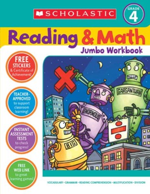 Cover of Reading & Math Jumbo Workbook: Grade 4