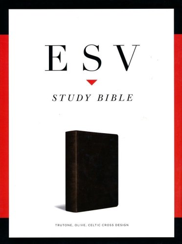 Cover of ESV Study Bible--soft leather-look, olive with Celtic cross design (indexed)