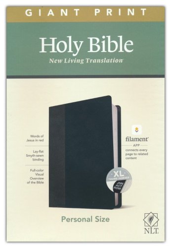 Cover of NLT Giant-Print Personal-Size Bible, Filament Enabled Edition--soft leather-look, black/onyx (indexed)