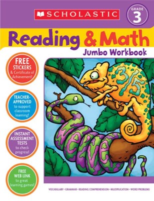 Cover of Reading & Math Jumbo Workbook: Grade 3