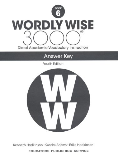 Cover of Wordly Wise 3000 Book 6 Key (4th Edition; Homeschool Edition)