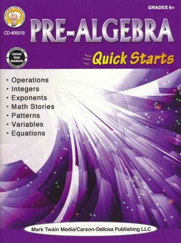 Cover of Pre-Algebra Quick Starts, Grades 6 - 12