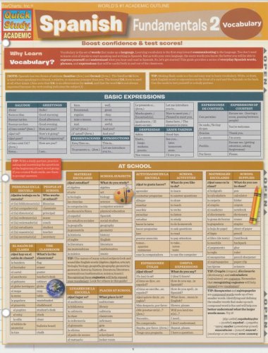Cover of Spanish Fundamentals 2: Vocab, Laminated Guide