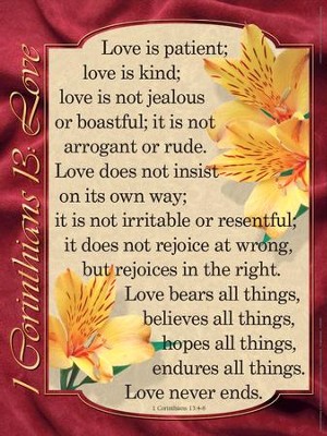 Cover of Catholic: 1 Corinthians 13: Love - Laminated Poster