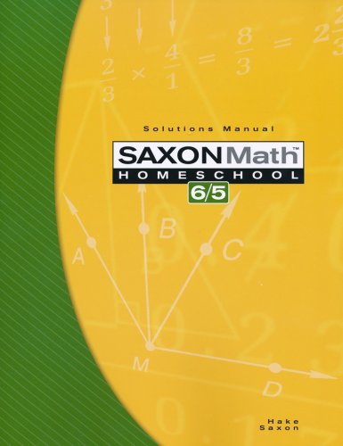 Cover of Saxon Math 6/5, Third Edition, Solutions Manual