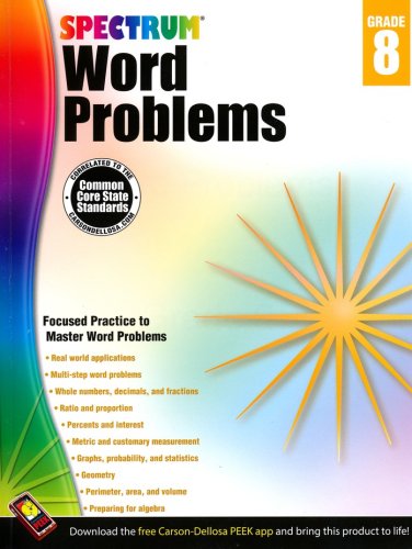 Cover of Spectrum Word Problems Grade 8