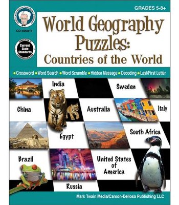 Cover of World Geography Puzzles: Countries of the World, Grades 5 - 12