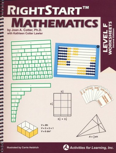 Cover of RightStart Mathematics Level F Worksheets, Second Edition