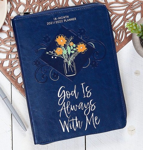 Cover of 2022 God Is Always with Me 18-Month Planner with Zipper