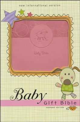 Cover of NIV Baby Gift Holy Bible, Leathersoft, Pink, Comfort Print - Imperfectly Imprinted Bibles