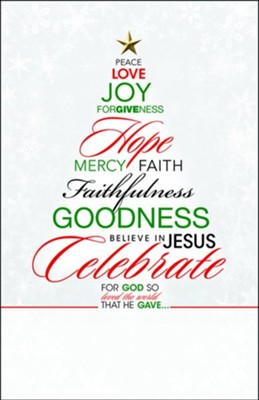 Cover of Words of Christmas Tree (John 3:16, NIV) Bulletins, 100