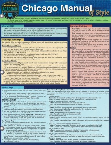 Cover of Chicago Manual of Style Guidelines, Laminated Guide