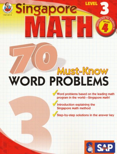Cover of Singapore Math 70 Must-Know Word Problems, Level 3, Grade 4
