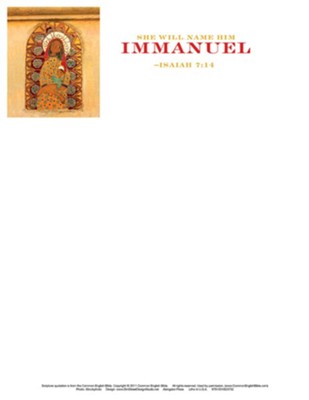 Cover of Immanuel Nativity Christmas Letterhead, Pack of 50